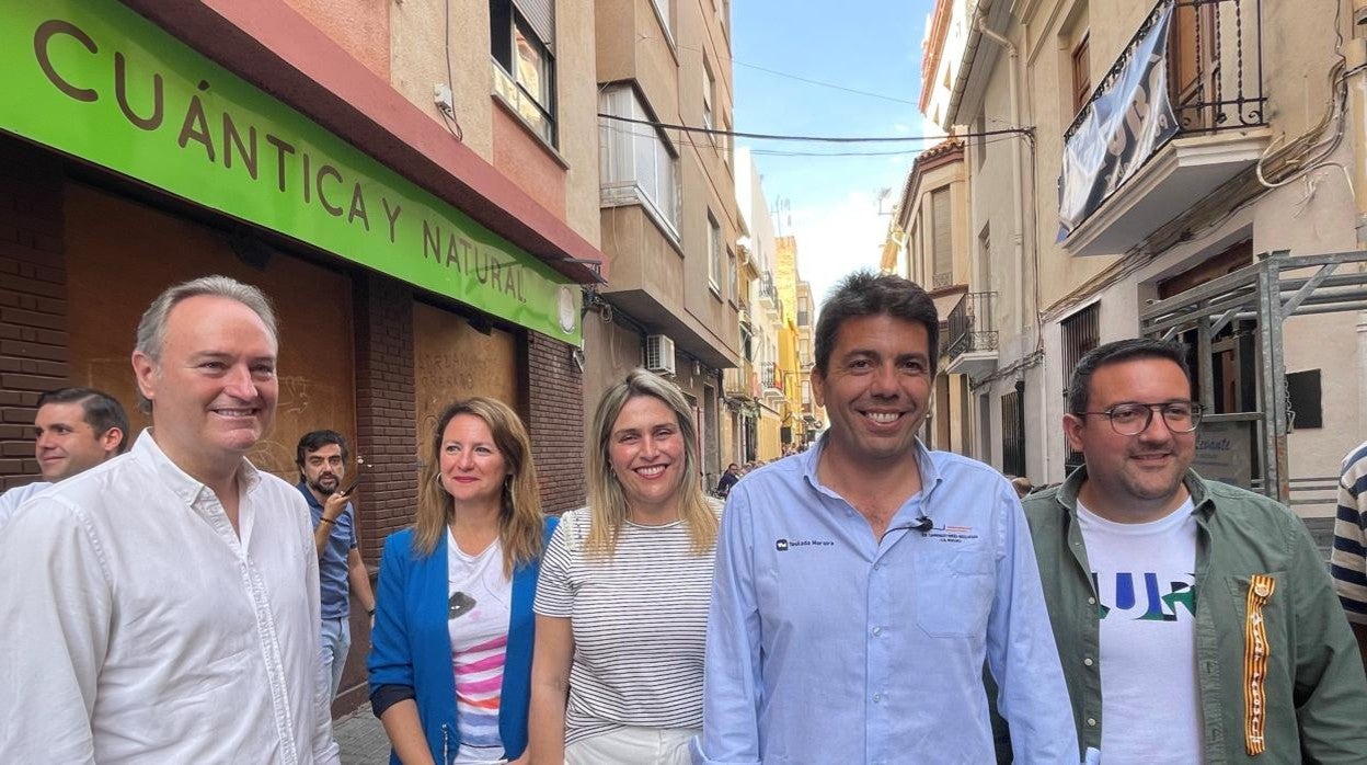 Imagen del presidente del PPCV, Carlos Mazón, durante su visita a Villarreal