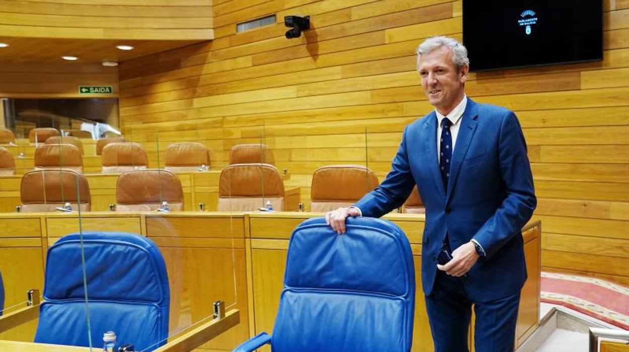 El presidente de la Xunta, Alfonso Rueda, en el Parlamento gallego la semana pasada