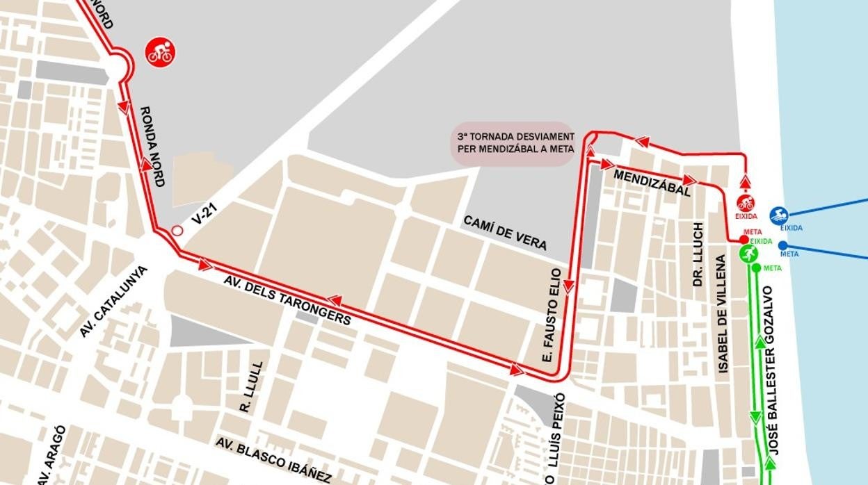 Calles cortadas y prohibido aparcar en Valencia del viernes 3 al domingo 5 de junio por el triatlón de la Malvarrosa