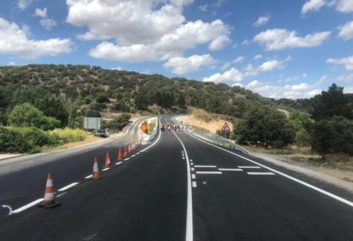 Nueva calzada del puente sobre el río Eresma entre Carbonero el Mayor y Bernardos (Segovia)