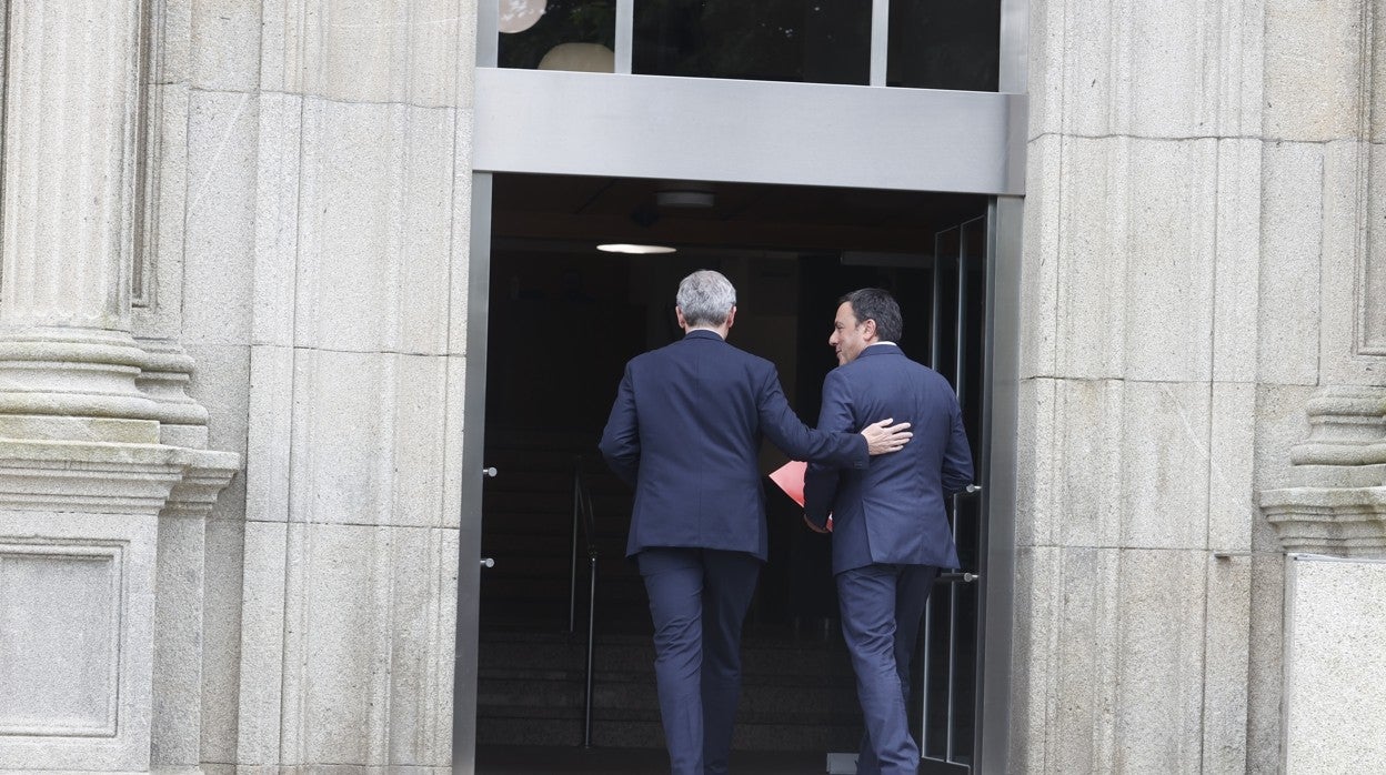 Rueda y Formoso, poco antes de arrancar su reunión en San Caetano