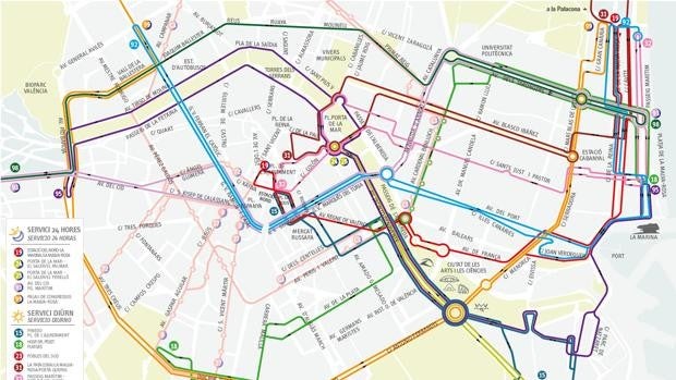 Servicio especial de playas y nuevos horarios nocturnos de los autobuses de la EMT de Valencia