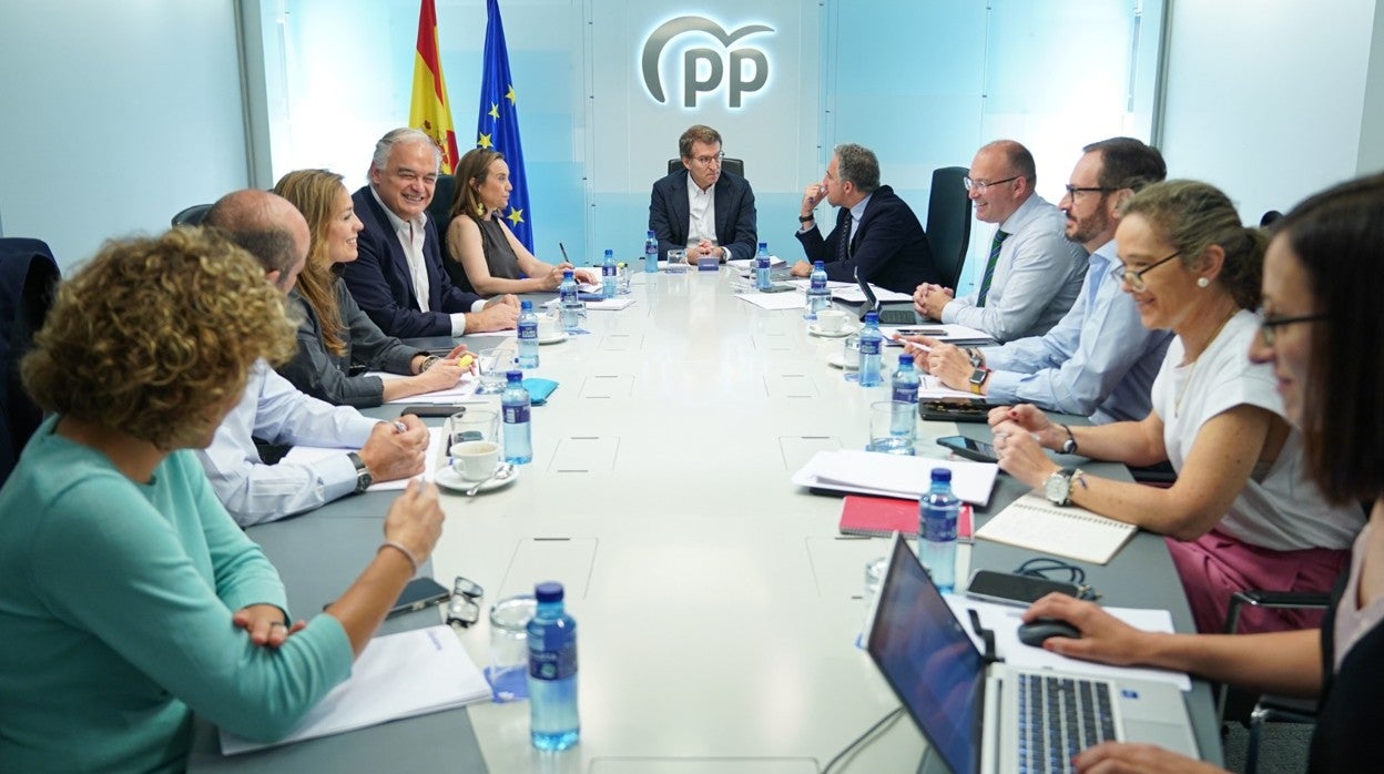Alberto Núñez Feijóo, al frente del Comité de Dirección del PP