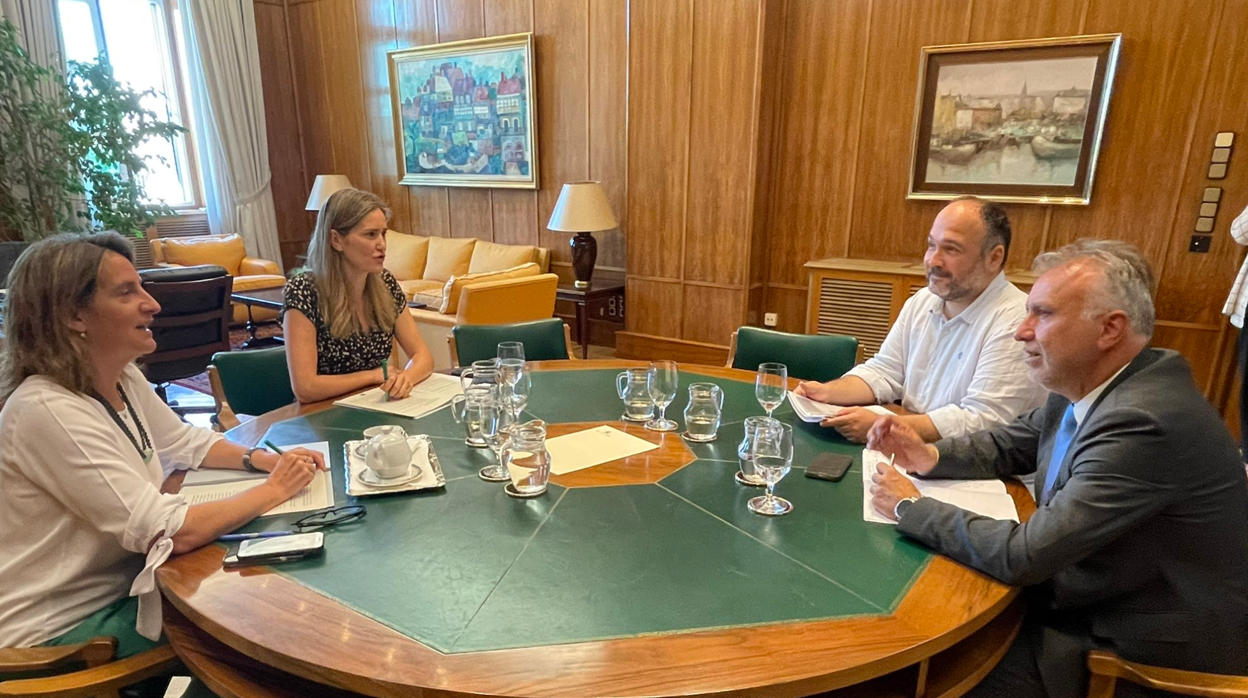 Reunión reciente del presidente canario con la ministra Teresa Rivera