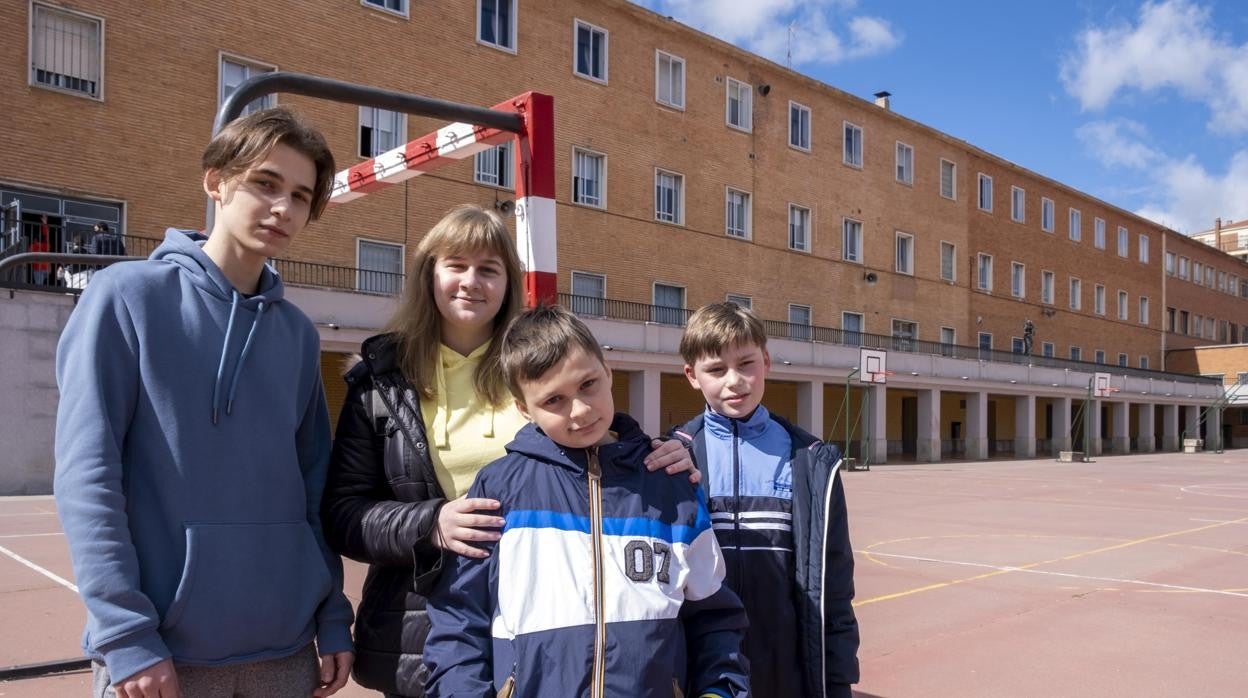 Un grupo de niños ucranianos matriculados en un colegio de Valladolid