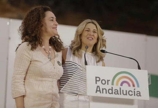 Acto central de campaña de Por Andalucía con la participación de la vicepresidenta segunda del Gobierno, Yolanda Díaz, junto a la candidata a la presidencia de la Junta, Inma Nieto, en Sevilla