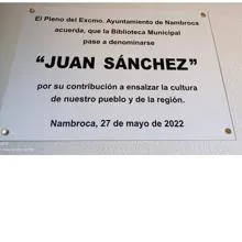 Dedican la biblioteca de Nambroca al recordado Juan Sánchez por su contribución a la cultura