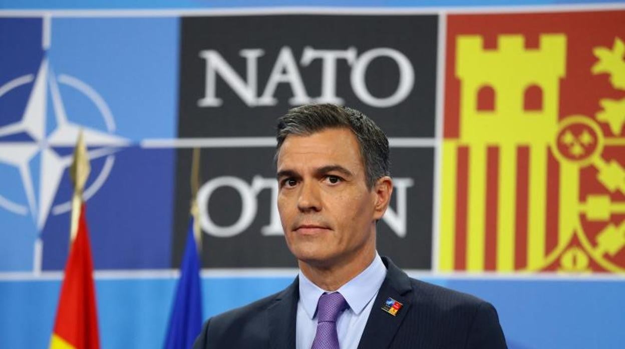 El presidente del Gobierno, Pedro Sánchez, en la rueda de prensa sobre las conclusiones de la Cumbre de la OTAN