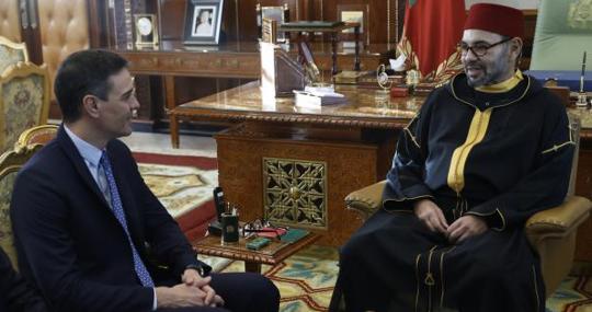 El presidente Sánchez junto al rey de Marruecos, el pasado abril