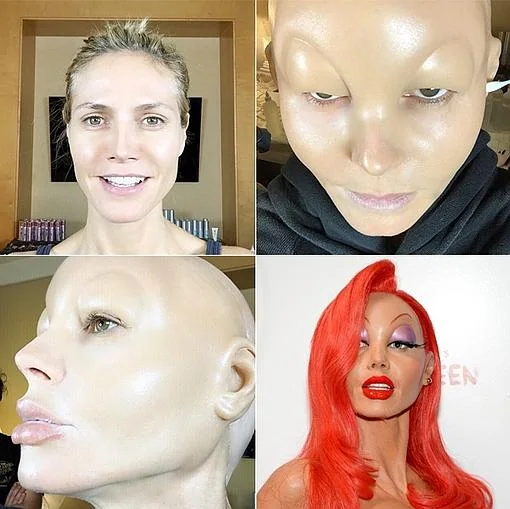 El proceso de maquillaje de Heidi