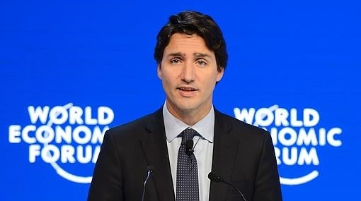 Trudeau, primer ministro de Canadá, durante su intervención en Davos