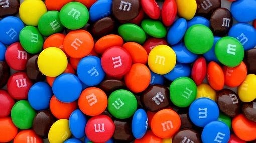 Pastillas de chocolate y caramelo M&Ms