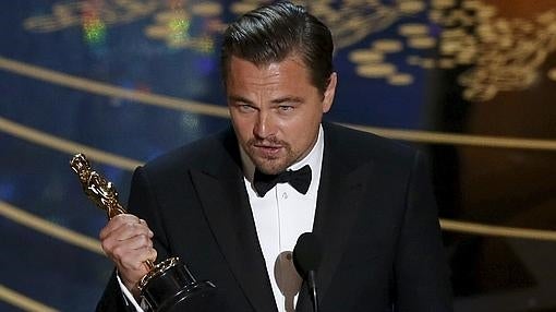 Leonardo Dicaprio durante su discurso tras recoger el Oscar