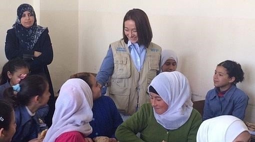 Otras instantánea de Matilde en el campo de Zaatari