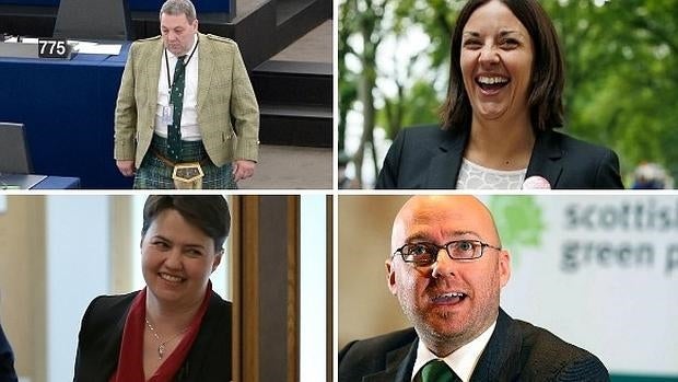 David Coburn, Kezia Dugdale, Ruth Davidson y Patrick Harvie