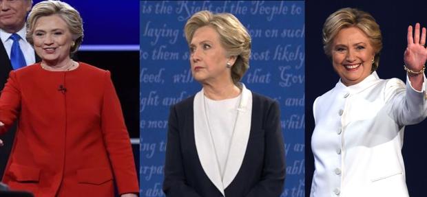 Hillary Clinton Viste Con Los Colores De La Bandera Americana En Los ...