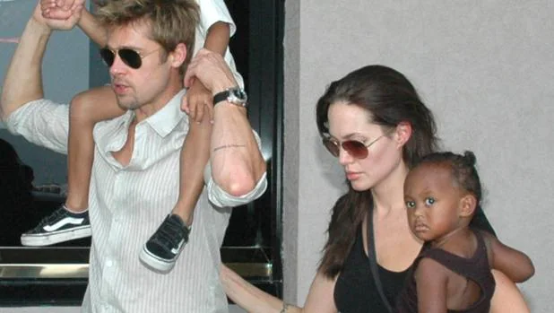 Angelina y Brad junto a su hija Zahara