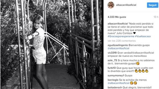 Alba Carrillo regresa con fuerza a Instagram