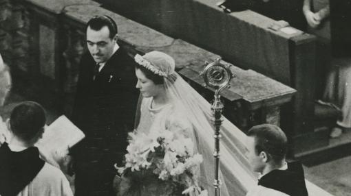 Boda de Doña Alicia con el Infante Alfonso de Borbón en 1936