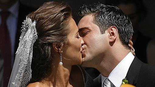 Paula Echevarría y David Bustamante, durante su boda en 2006