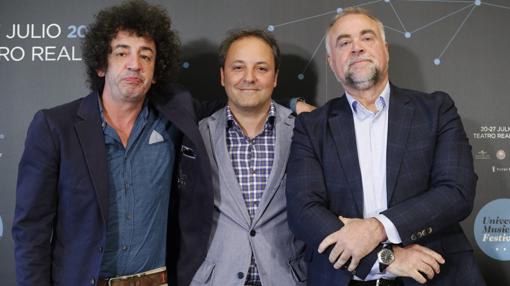 Rafael Casillas, Narcís Rebollo y Marcos Calvo en la presentacion del universal music festival