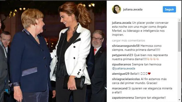 La mujer de Mauricio Macri, Juliana Awada, expresó que se siente «inspirada» por Angela Merkel