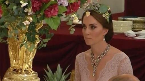 Kate Middleton durante la cena de gala