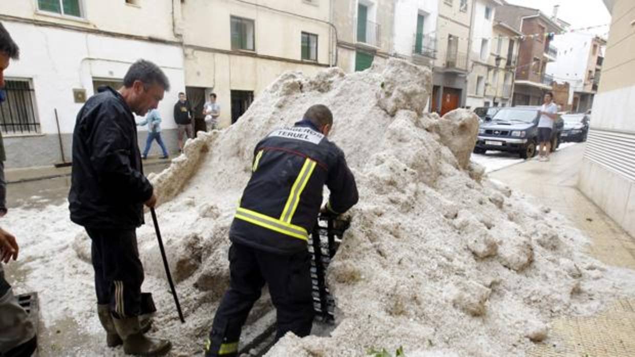 Calamocha, azotada por el granizo, en una de sus múltiples olas de frío