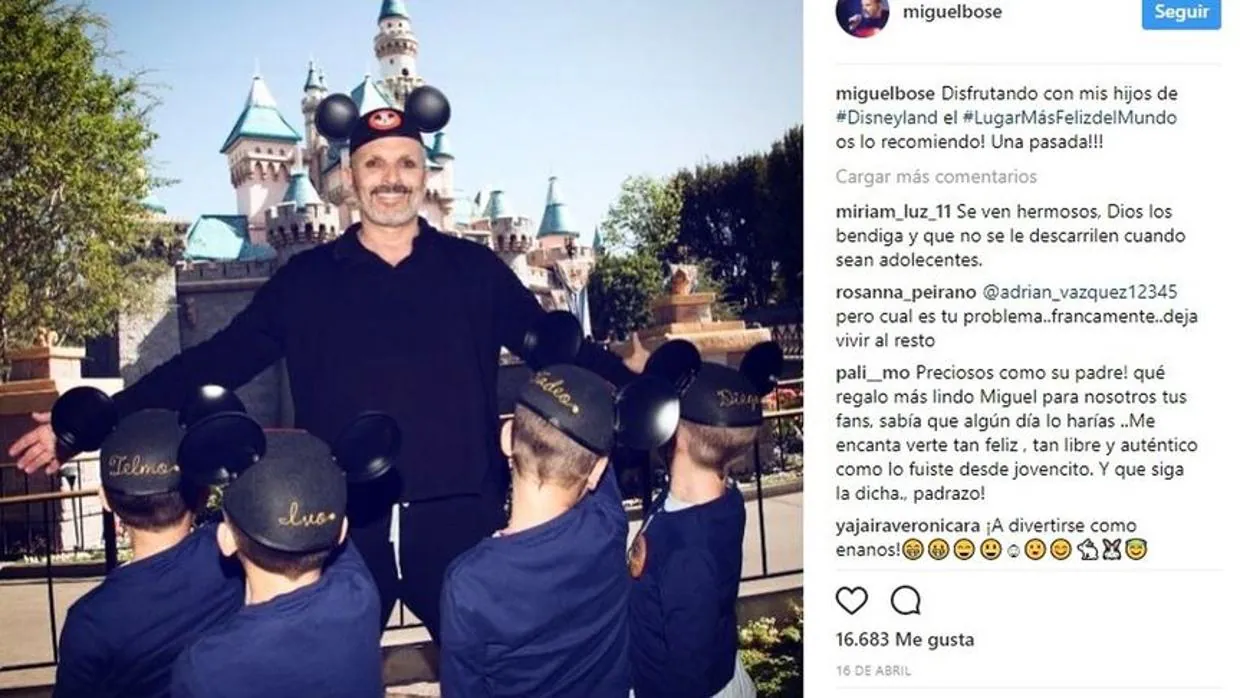 Miguel Bosé denuncia una extorsión de 51.000 euros por unas fotos con sus hijos