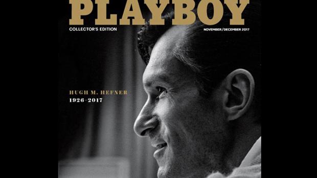 Hugh Hefner, el primer hombre en protagonizar la portada de Playboy