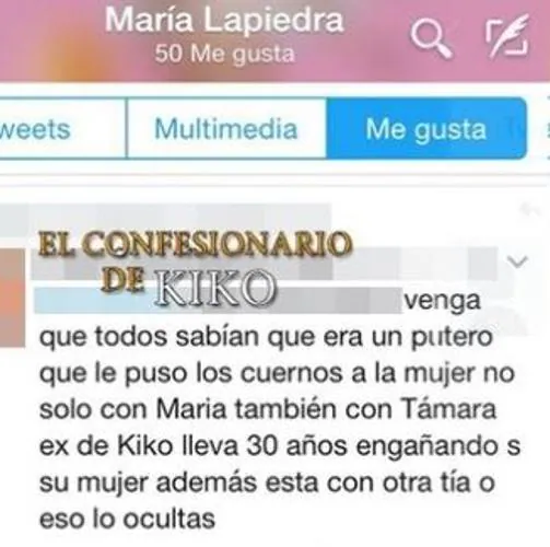 María Lapiedra aplaude a los que llaman «repugnante» y «putero» a Gustavo González