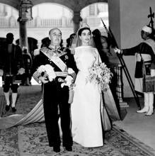 Carmen Franco y su padre el día de su boda