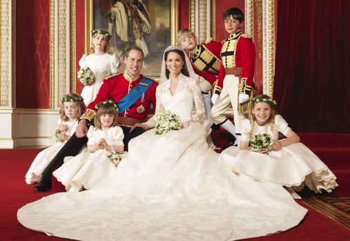 Foto de los duques de Cambridge el día de su boda