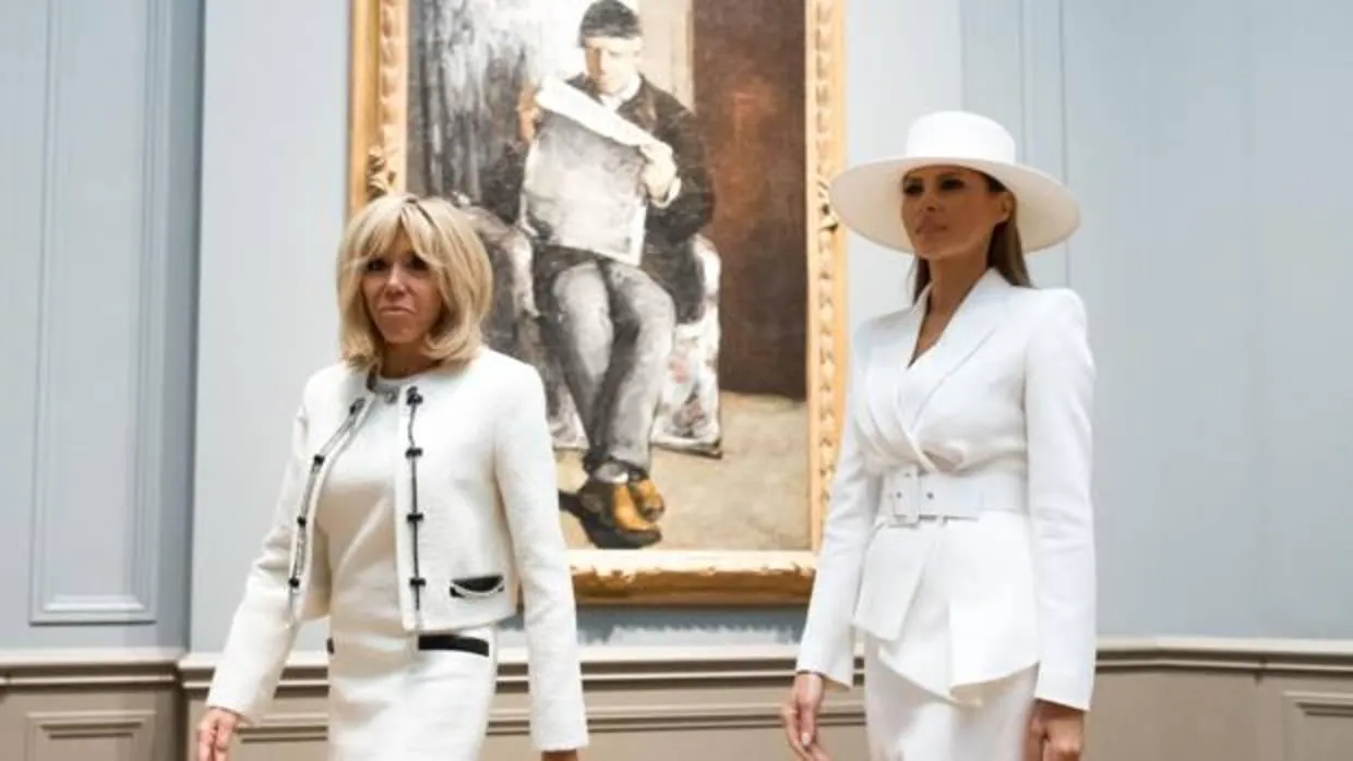 Melania Trump y Brigitte Macron en la Galería Nacional de Arte