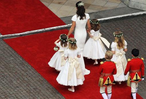 Los pajes y las damas de honor en la boda de los duques de Cambridge