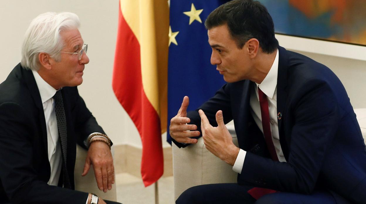 Pedro Sánchez y Richard Gere en La Moncloa