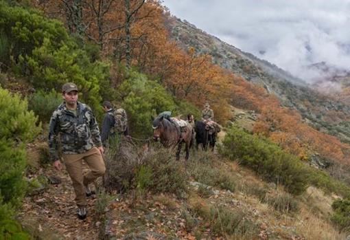 En tránsito por uno de los agrestres parajes de la Sierra de Gredos, por la que se movió ayudado por caballos