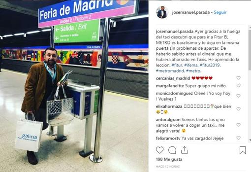 Parada descubre el metro gracias a la huelga de taxis: «De haberlo sabido, el dineral que habría ahorrado»