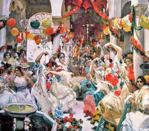 El traje de faralaes, un clásico en «La Cruz de Mayo en Sevilla