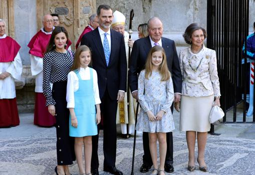 La Familia Real, el año pasado, en la misa del Domingo de Pascua en la Catedral de Palma de Mallorca