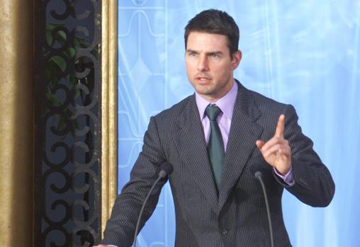 Tom Cruise, en Madrid en 2004, en la apertura de un centro de la Cienciología