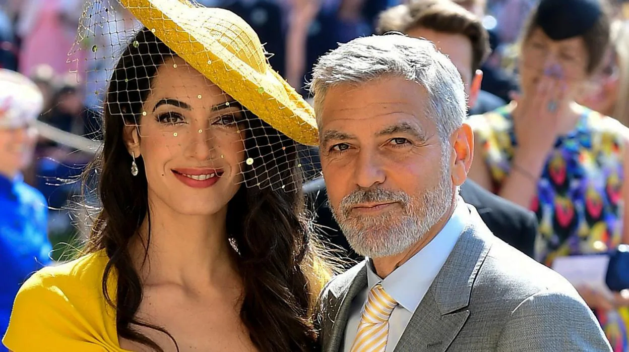 George y Amal Clooney en la boda del Príncipe Harry y Meghan Markle