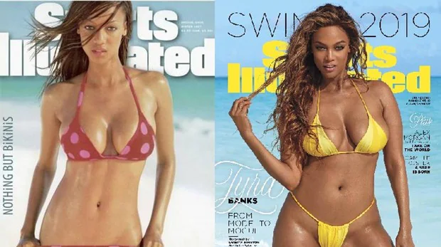 Tyra Banks, protagonista de «Sports Illustrated» 22 años y 11 kilos después