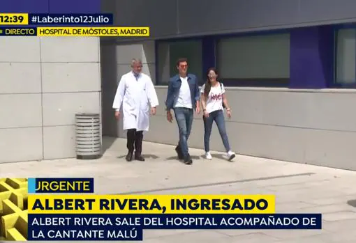 Albert Rivera abandona el hospital acompañado de Malú