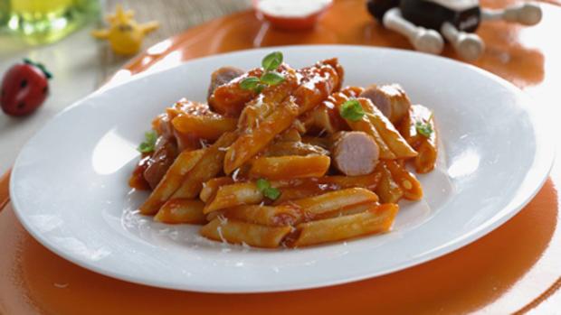 Receta de macarrones con salchichas