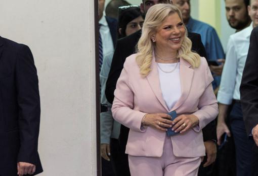 Sara Netanyahu, el martes tras votar en las elecciones