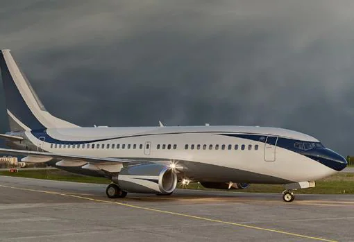 Uno de sus exclusivos aviones: el Boeing Business Jet
