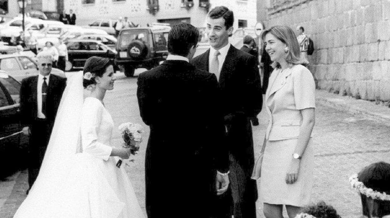 El entonces principe Felipe y la Infanta Cristina en la boda de Pelayo Primo de Rivera e Ines Entrecanales