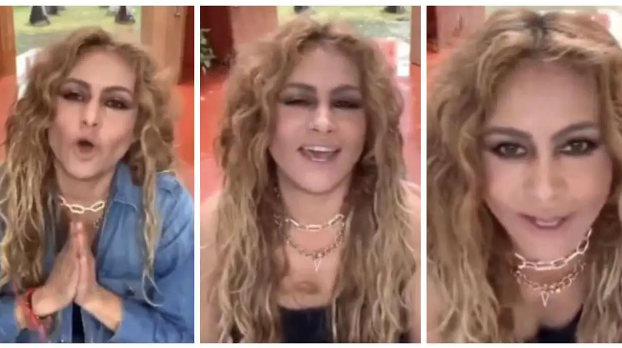 Secuencia de imágenes de Paulina Rubio durante su vídeo en directo del pasado domingo