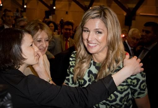 Máxima de Holanda e Inés Zorreguieta durante una visita de la Reina Argentina